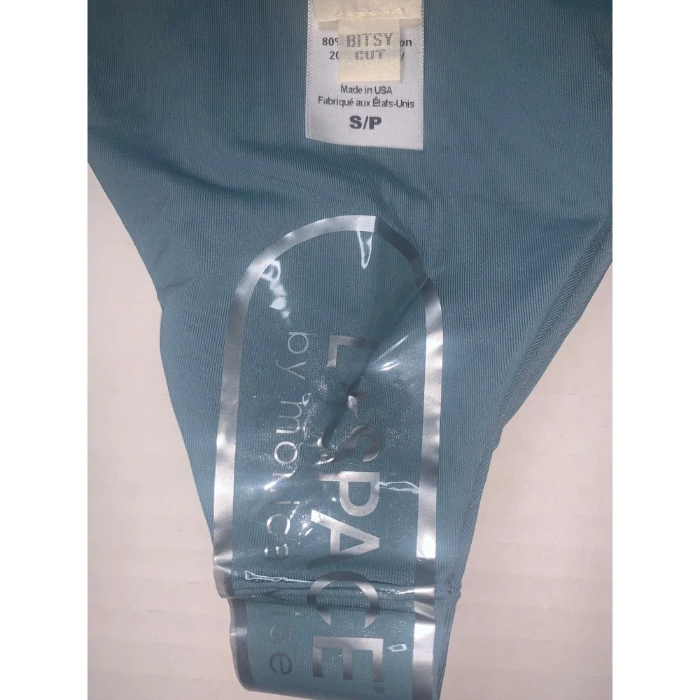 L*Space Bitsy Cut Bikini Bottom‎ Slate Gray Ribbed Textured Swimsuit S Small USA